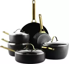 Puodų rinkinys GreenPan CC008481-001 – mišrus 6 dalių, juodas su auksu