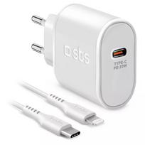 SBS TETRKITPD20LIGW 20W USB-C PD greitasis įkroviklis su 1 m USB-C–Lightning kabeliu (baltas)