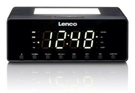 Laikrodinis radijas Lenco CR540BK – FM žadintuvas, 1,2 colio LED ekranas, reguliuojama naktinė lemputė, USB įkrovimas, stereo garsiakalbiai