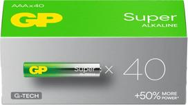 GP Super Micro AAA 1,5 V šarminės mangano baterijos – 40 vnt. pakuotė