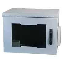 19 colių sieninis korpusas IP55 EFB Elektronik 7U stiklinės durelės gylis 450 mm, plieninis suvirintas, IP55, apkrova 100 kg