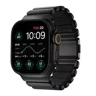 NOMAD Stratos Band – titano apyrankė Apple Watch 49 mm su FKM (juodas titanas, juoda FKM)