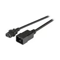 EFB-Elektronik IEC maitinimo ilginimo laidas C20 180° - C13 180°, juodas, 1,8 m, 3 x 1,00 mm²