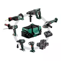 METABO rinkinys COMBO 18V 6.1 (SB18LTX + SSW18LTX300BL + KH18LTX24 + W18L9-125QUICK + SSEP18LT + ULA) 4x4,0Ah Krepšys