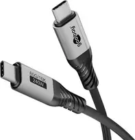 Goobay USB-C laidas, USB4 2.0 versija, 1 m, juodas, sidabrinis (74775)