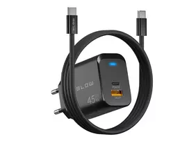 Sieninis įkroviklis USB-A USB-C PD 45W su laidu