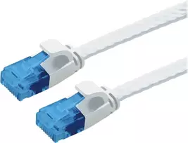 VALUE Patch Cable Cat.6A (Class EA) UTP, itin plokščias, Baltas, 0,5 m (21.99.2060)