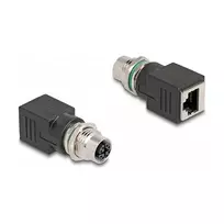 Delock M12 adapteris X-koduotas 8 kontaktų lizdas į RJ45 lizdą tiesus