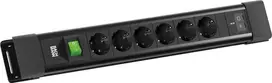 BACHMANN CONNECTUS 6x kištukinis lizdas CEE7/3, 1x jungiklis, 1x USB-C/C 45W, laidas 2,0 m, CEE7/7, juoda (BM0022772)