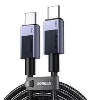 USB C laidas Ugreen 45068, 2 m, 240 W, juodai pilkas