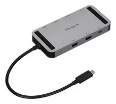 Targus DOCK429GL USB4 Dual Video 4K Mini Dock, Dual HDMI 2.0, 140W EPR PD Pass-Through, Gigabit Ethernet, Silver
