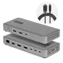 StarTech.com USB4 / Thunderbolt 4 / Thunderbolt 5 Docking Station - 2x DisplayPort - 1GbE, 2.5GbE - 100W Power Delivery - 3 Displays - 8K
