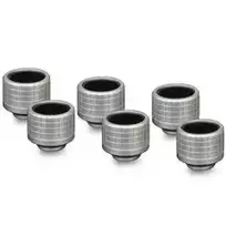 Thermal Grizzly DeltaMate Fitting HT16, Nickel-Plated Steel, G1/4 inch Thread, 6-Pack