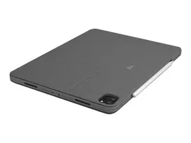 Logitech Combo Touch klaviatūra ir dėklas su jutikliniu kilimėliu, foniniu apšvietimu, Apple Smart Connector, AZERTY prancūziškas išdėstymas, Oxford Gray, skirta Apple 12.9 colio iPad Pro (5 kartos)