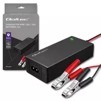 Qoltec 52665 Automatinis baterijų įkroviklis AGM GEL STD akumuliatoriams, 24V 2A 48W, LED indikatorius, 1.8m laidas