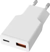 VALUE USB sieninis įkroviklis, EU kištukas, 2x USB (A+C), 20W