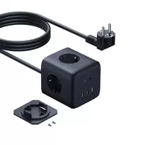 Baseus EnerFill FA11 67W Maitinimo Juostos Kubas su 3 EU Lizdais, 2 USB-C ir 1 USB-A, 1,5 m Laidu, Juodas