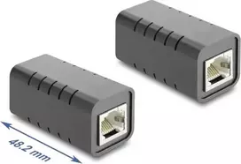 Delock RJ45 Coupler Female to Female Cat.6A Shielded Black