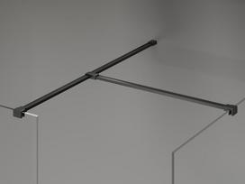 Mexen Kioto-X dušo sienelė Walk-in 130 x 120 cm, permatoma 10 mm, juoda - 800-130-202-70-00-120-X