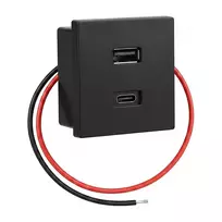Shelly USB Charger Black - Flush-Mount USB-A Charger for Smart Home