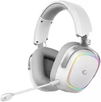 Rampage RETSU belaidžiai ausiniai per ausį BT 2.4G RGB balti