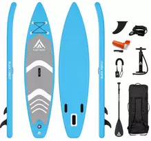 Extralink Inflatable SUP Board 320cm (10'6 inch) su irklu, pompa, kuprine, pavadėliu ir remonto rinkiniu – pradedantiesiems ir pažengusiems iSUP rinkinys