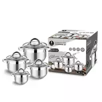Extralink Home SF-1132 Nerūdijančio plieno puodų rinkinys 4 vnt. (1.9L, 2.7L, 3.6L, 6.1L)