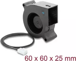 Delock Blower Fan 12 V DC 60 x 60 x 25 mm with 3-Pin Fan Connector, Black (67492)