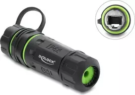 Delock RJ12 Moteriškas į RJ12 Moterišką Laido Jungtis su M20 x 1.5 mm Sriegiu ir Apsauginiu Dangteliu, IP68 Dulkėms ir Vandeniui Atspari (87176)