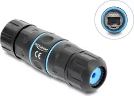 Delock RJ45 Female to RJ45 Female Cable Connector Cat.6A with M20 x 1.5 mm Thread Short Design IP68 Dustproof and Waterproof (90658)