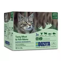 BOZITA Tasty Meat & Fish Menu in Jelly - šlapias kačių maistas 12 x 85 g