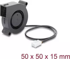 Delock Radial Fan / Blower Fan 12 V DC 50 x 50 x 15 mm su 3 kontaktų ventiliatoriaus jungtimi, juoda (67490)