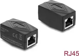 Delock Adapter Coupler RJ45 Female to Female Cat.6 Shielded Black (90838)