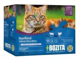BOZITA Sterilised Pieces in Jelly with Meat Wet Cat Food Multibox 12 x 85g