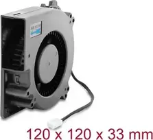 Delock Radialinis Pūtimo Ventiliatorius 12 V DC 120 x 120 x 33 mm su 3 Kontaktų Jungtimi, Juodas (67497)