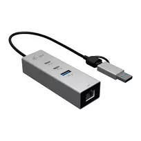 I-TEC USB-C/USB-A Metal Hub 3 - 2x USB-C 3.2 Gen 1, 1x USB-A 3.2 Gen 1, 2.5G LAN, Space Gray