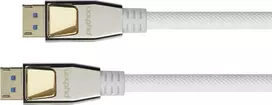 GOOD CONNECTIONS PREMIUM DisplayPort 2.0 laidas, 54Gbit/s, UHBR 13.5, 4K @240Hz / 8K @60Hz, pilno metalo jungtys, varis, 2m, baltas