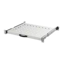 EFB-Elektronik 19 colių 1U ištraukiamoji lentyna, reguliuojamas gylis 550-630 mm, keliamoji galia 30 kg, lentynos gylis 800 mm, RAL 7035 šviesiai pilka