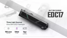 Nitecore EDC17 Žibintuvėlis 1500 liumenų, įkraunamas per USB-C su 1 klasės lazeriniu rodykle