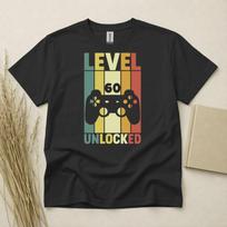 60th Birthday T Shirt Born In 1966 Gift 60 Year Old T-Shirt Level Unlocked Gamer S