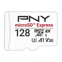 PNY 128GB microSDXC Express Card UHS-I U3 V30 A1 su SD adapteriu