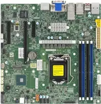 Supermicro X12SCZ-TLN4F Micro ATX pagrindinė plokštė, LGA1200, Intel W480E, 2x10GbE, 2xGbE, IPMI