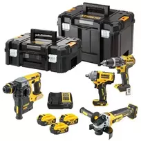 DEWALT DCK428P3T 18V XR 4-Piece Cordless Combo Kit su 3x 5.0Ah baterijomis, įkrovikliu ir TSTAK dėžute