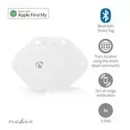 Nedis Bluetooth Smart Tag 3 komplektas (BTTAG10WT3) – balti raktų ieškikliai