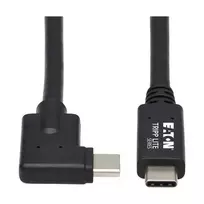 Eaton Tripp Lite Series USB-C laidas (M/M) - USB 3.2 Gen 2, Thunderbolt 3, 100W PD įkrovimas, stačiu kampu, juodas, 1 m (3,3 pėdos)