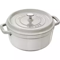 ZWILLING STAUB La Cocotte 5.25 L Round Cast Iron Casserole Dish, 26 cm, White Truffle