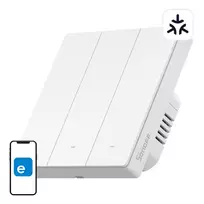 SONOFF M5-3C-86W WiFi Matter Smart Wall Switch (3 kanalų) Baltas