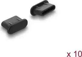 Delock Dulkėms atsparios apsaugos USB Type-C lizdui, 10 vnt., Silikonas, Juoda (87408)