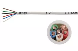 BITNER YTDY 6x0.5 - 100M signalinis kabelis, baltas, 100m