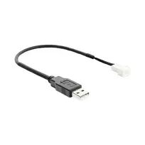Delock USB 2.0 Type-A Male to 3-Pin Fan Connector Male Power Cable 20 cm Black